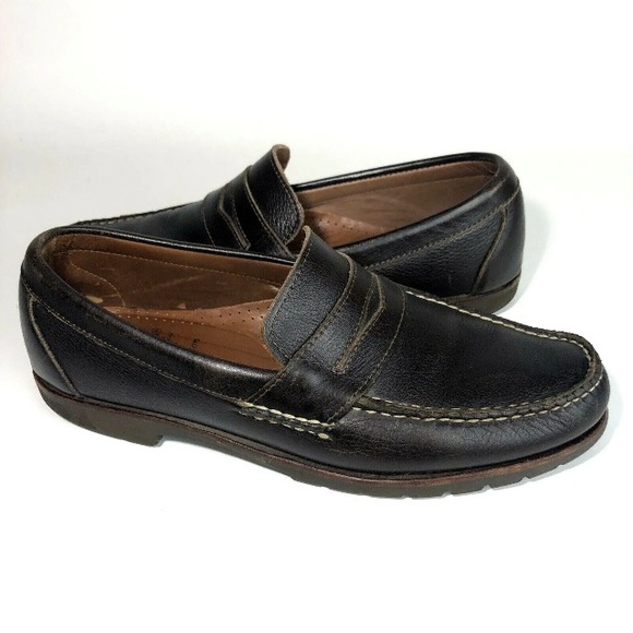 Allen Edmonds 10.5 B Hampton penny Loafer
Lug slip on Shoe Narrow brown main image 5